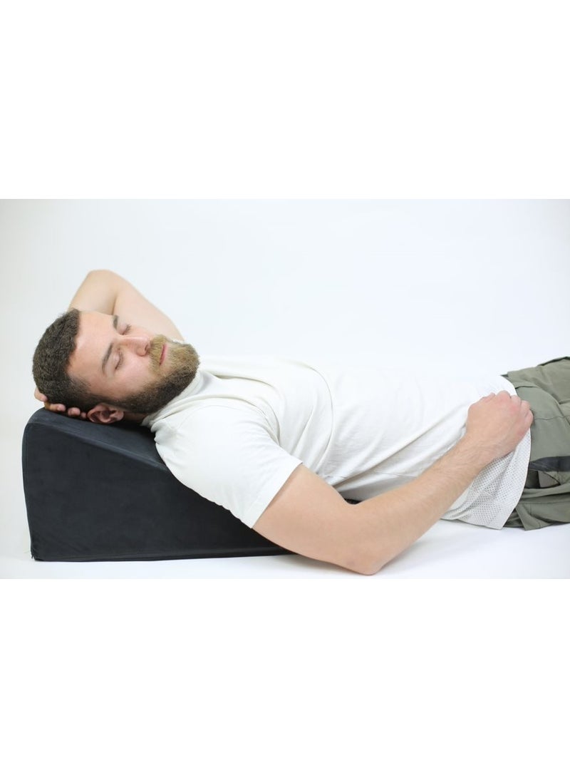 Max Comfort The medical back elevation pillow with its smart slope design reduces nighttime heartburn and promotes a calmer sleep and better comfort at home. - Image 3